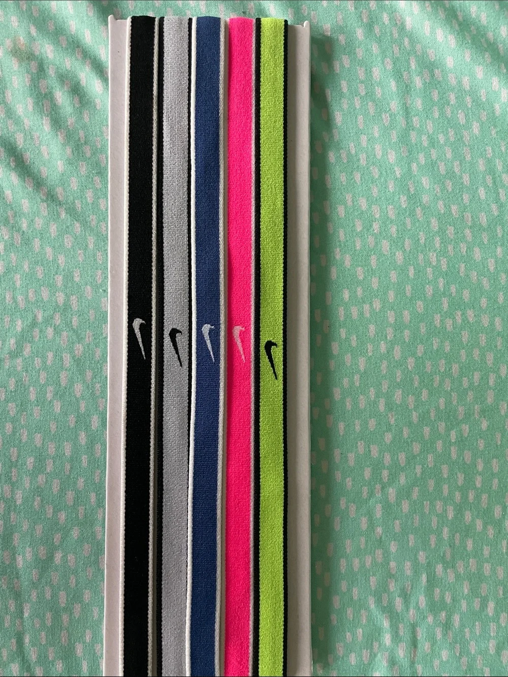 Nike Slim Sport Headband Set - Black, Coral, Purple, Aqua, Neon Yellow, Navy